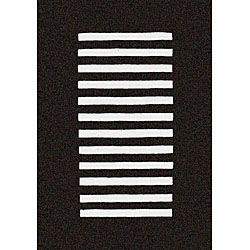 Hand tufted Trax Black Wool Rug (7 X 9) (BlackPattern GeometricMeasures 0.5 inch thickTip We recommend the use of a non skid pad to keep the rug in place on smooth surfaces.All rug sizes are approximate. Due to the difference of monitor colors, some rug