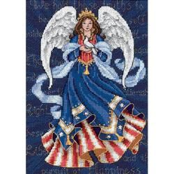 Gold Collection Petite Patriotic Angel Counted Cross Stitch 5x7