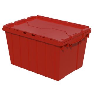 Akro Mils Attached Lid Totes   21 1/2 X15x12 1/2   Red   Red   Lot of 6  (39120RED)