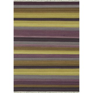 Zahra Hand Woven Violet Wool Rug (76 X 96)