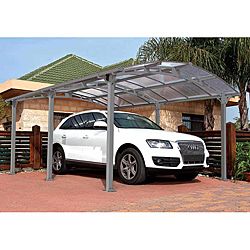 Palram Arcadia 5000 Carport (Grey frameAdjustable NoWeatherproofInstruction manual includedShips on one palletClearance Dimensions 7 foot 3 inchesCapacity One Car )