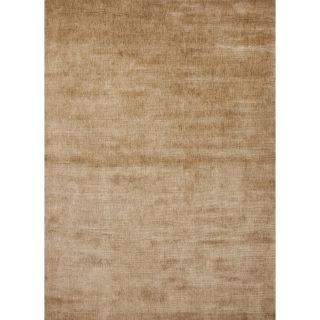 Hand loomed Solid Beige Bamboo Silk Rug (36 X 56)