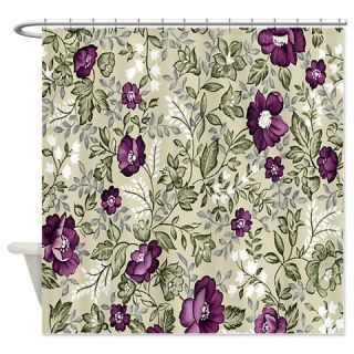  Delicate Purple Floral Pattern Shower Curtain  Use code FREECART at Checkout