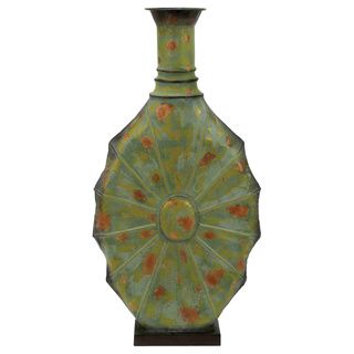 Green Metal Vase (GreenDimensions 26 inches high x 13 inches wide x 4 inches deep  )