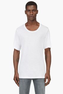 Blk Dnm White Oversize Scoop Neck T_shirt
