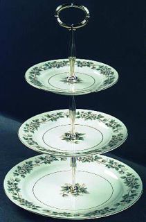 Noritake Laurette 3 Tiered Serving Tray (DP, SP, BB), Fine China Dinnerware   Wh