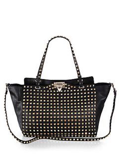 Valentino Rockstud Tote   Black