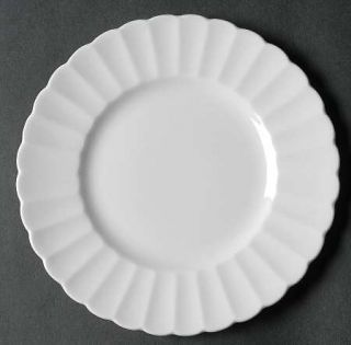 Susie Cooper White Flute Bread & Butter Plate, Fine China Dinnerware   White, Fl