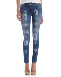 Embroidered Super Skinny Jeans