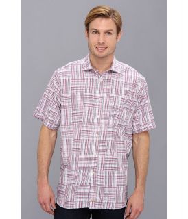 Thomas Dean & Co. Lilac Satin Plaid S/S Button Down Shirt w/ Chest Pocket Mens Clothing (Purple)