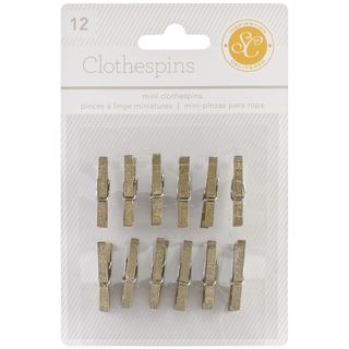 Essentials Wood Clothespins 1 12/pkg gold