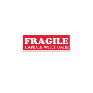 Fragile Labels   1 1/2 X4   Fragile Handle With Care   Red