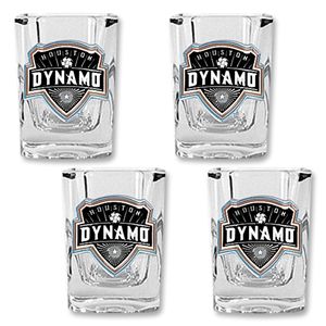 hidden Houston Dynamo. 4 pc. Square Shot Glass Set