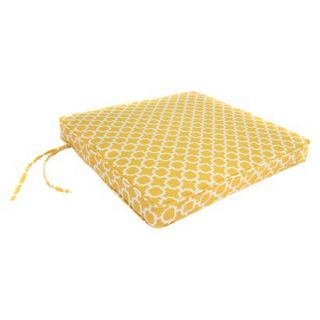 Outdoor Seat Cushion   Yellow/White Geometric 19x17