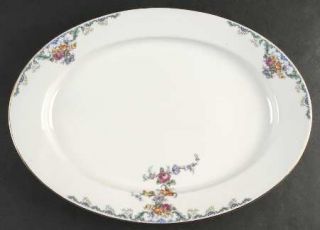 Royal Bayreuth Franklin 16 Oval Serving Platter, Fine China Dinnerware   Floral