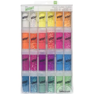 Wow Extra Fine Glitter 24pk neon (Neon. Acid Free. Imported. )