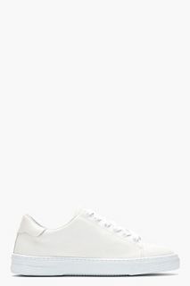 A.p.c. Ivory Matte Leather Low Top Sneakers