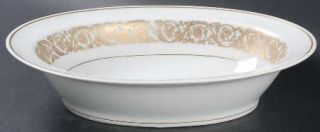Haviland Marquise (Thin Gold Trim) 9 Oval Vegetable Bowl, Fine China Dinnerware