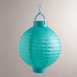 Turquoise Battery Operated Paper Lanterns, Set of 4   World Market