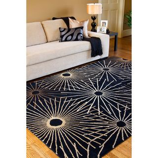 Hand tufted Brown Contemporary Mayflower Wool Abstract Rug (8 X11)