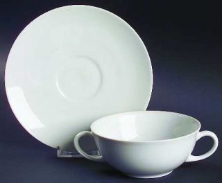 Arzberg Bianco (Shape 1495) Flat Cream Soup Bowl & Saucer Set, Fine China Dinner