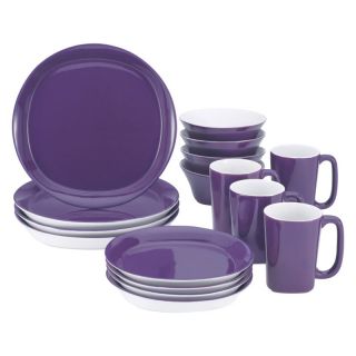 Rachael Ray Dinnerware Round and Square Collection 16 pc. Set   Purple   58459