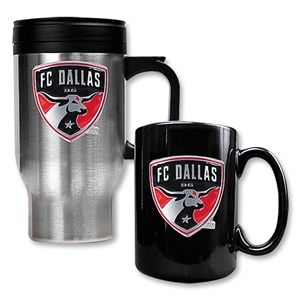 hidden FC Dallas Stainless Steel Travel Mug and Black Ceramic Mug