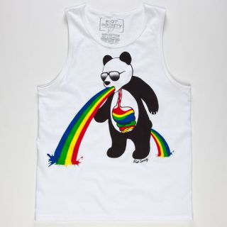 Panda Puke Boys Tank White In Sizes X Large, Medium, Small, Large