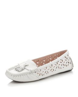 Carissa Perforated Moccasin, White