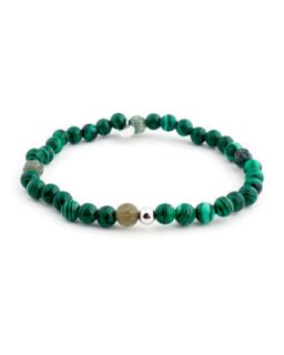 Small Bead Malachite Bracelet, Green