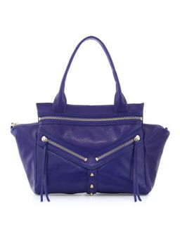 Legacy V Zip Leather Satchel Bag, Ultra Violet