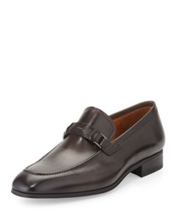 Hand Antiqued Leather Slip On, Gray