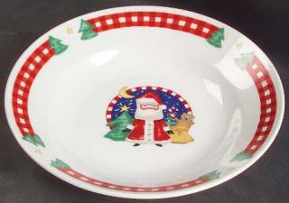 Gibson Designs Gingham Santa Coupe Soup Bowl, Fine China Dinnerware   Various Ch