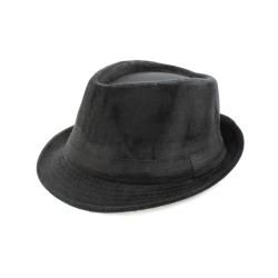 Faddism Black Fedora Hat (65 percent cotton/35 percent polyesterBanded detail )