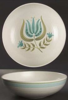 Franciscan Tulip Time 9 Round Vegetable Bowl, Fine China Dinnerware   Blue/Gree