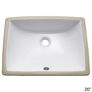 White Vitreous China Undermount Bathroom Sink