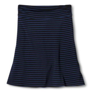 Merona Womens Jersey Knit Skirt   Black/Waterloo Blue Stripe   S