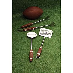Stainless Steel Football 3 piece Barbecue Tool Set