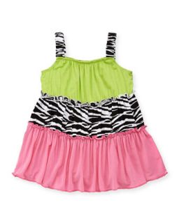 Colorblock/Zebra Print Dress & Bloomers Set, 12 24 Months