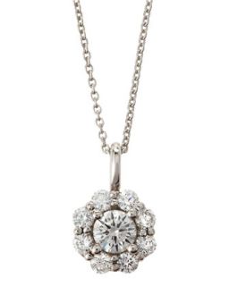 14K Diamond Flower Pendant Necklace