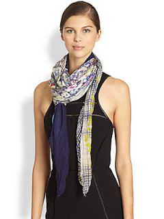 Yigal Azrouel Lace Cashmere & Modal Scarf   Optic
