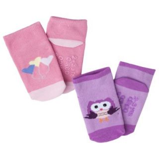Circo Infant Toddler Girls 2 Pack Casual Socks   Pink/Purple 0 6 M