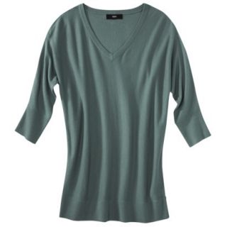 Mossimo Womens 3/4 Sleeve V Neck Value Sweater   Wharf Teal XL