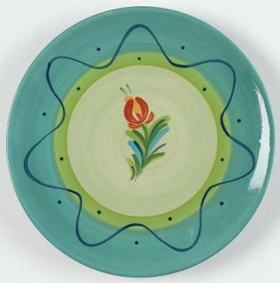 Gail Pittman Provence Salad Plate, Fine China Dinnerware   Laurel Ring,Flowers,G