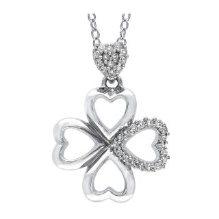 ONLINE ONLY   1/10 CT. T.W. Diamond Four Heart Pendant, White, Womens