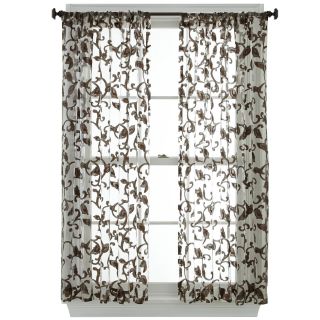 ROYAL VELVET Viviana Rod Pocket Sheer Panel, Brown