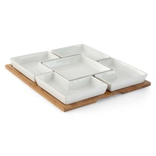 JCP Home Collection  Home Whiteware Divided Server on Bamboo Tray