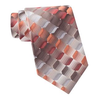 Van Heusen Shaded Geo Silk Tie, Orange, Mens