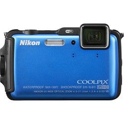 Nikon COOLPIX AW120 16MP 1080p Waterproof Shockproof Freezeproof Blue Digital Ca