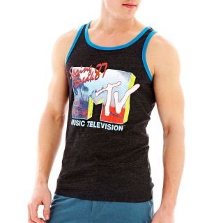 Spring Break Tank Top, Blk/turq Springbre, Mens